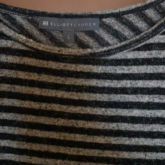Elliott Lauren striped long sleeve pullover top size large like new - Picture 5 of 11